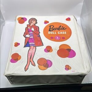 Vintage 1958 Mattel Barbie Doll Case Retro Orange Pink Design Collectible